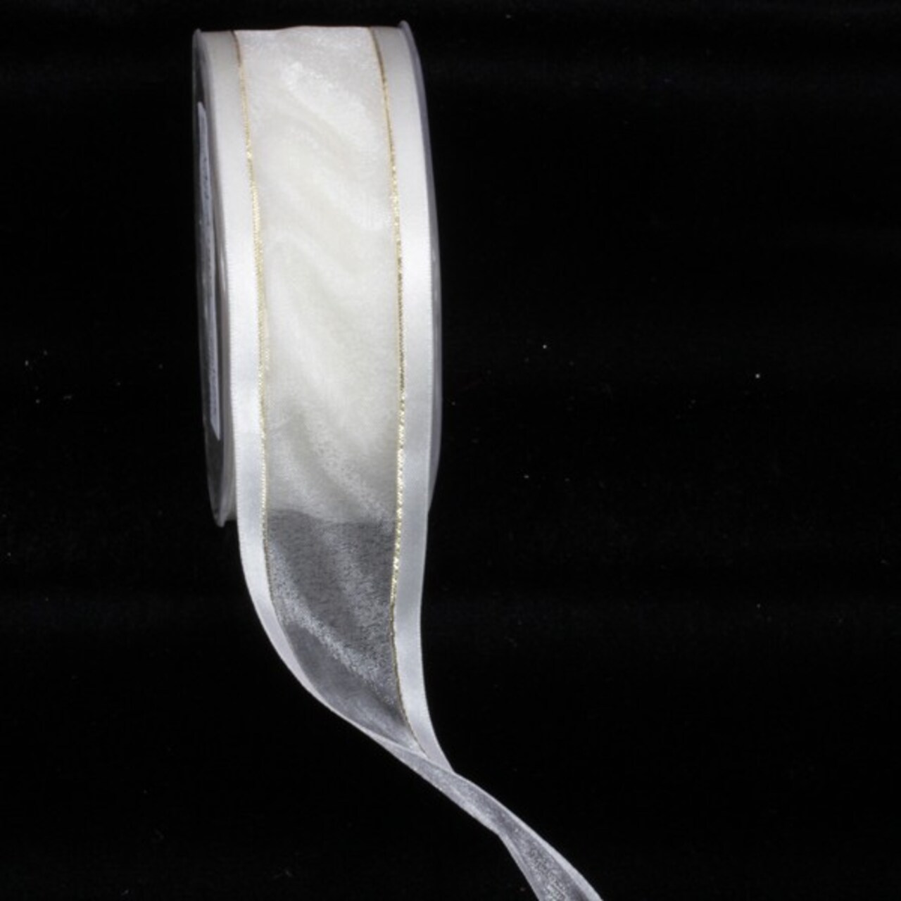 The Ribbon People Ivory and Gold Edged Craft Ribbon Trim with Gold Setting 1.5" x 30 Yards